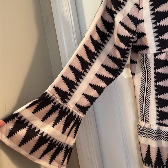 Dusty pink, black & cream dress XL - Picture 3 of 6